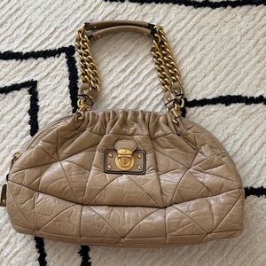 Vintage Marc Jacobs Tan Quilted Leather Handbag